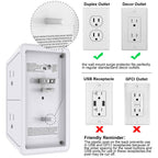Multi Plug Outlet Surge Protector YISHU 3 Sided Power Strip with 6 AC Outlet