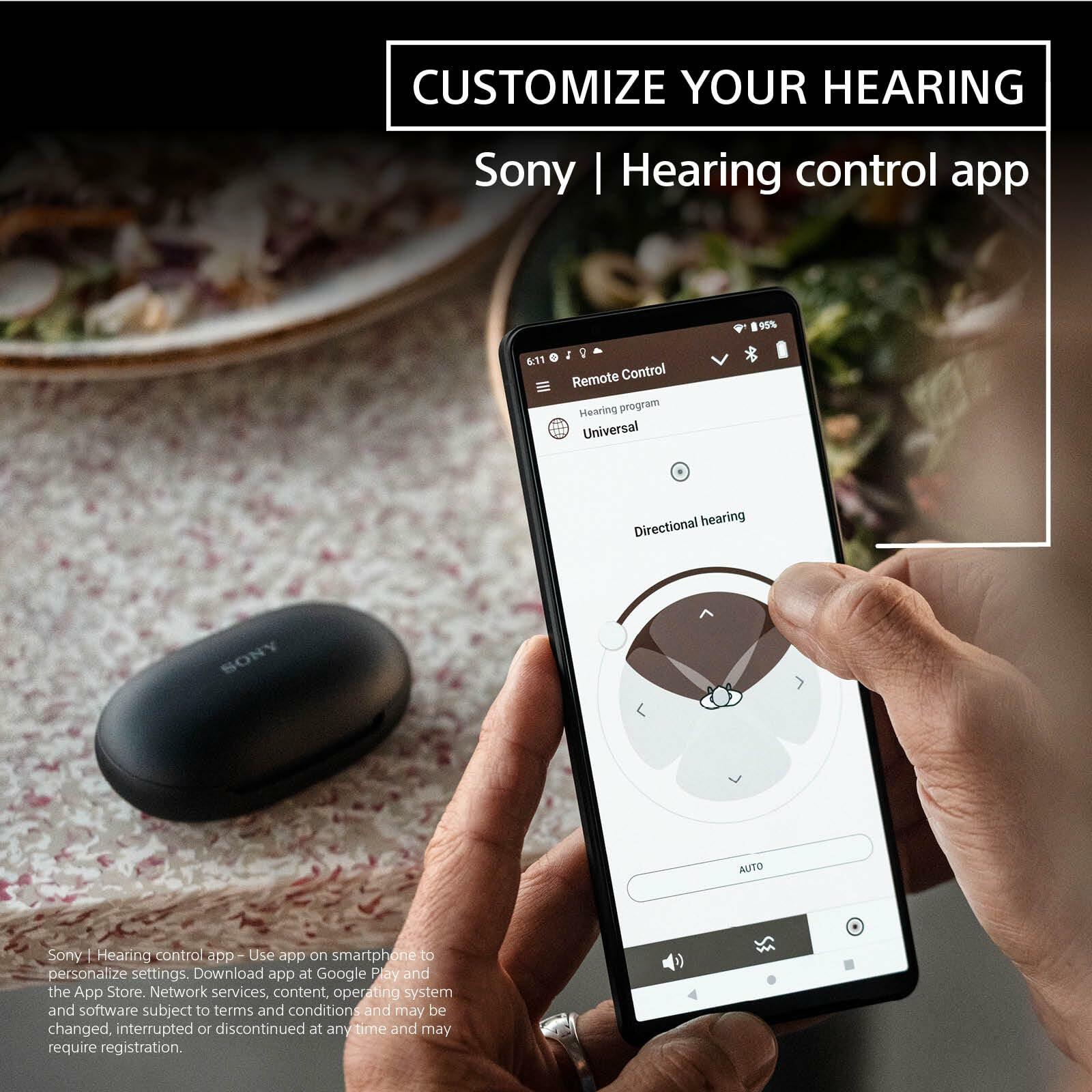 Check description: Sony CRE-E10 Self-Fitting OTC Hearing Aids for Mild to