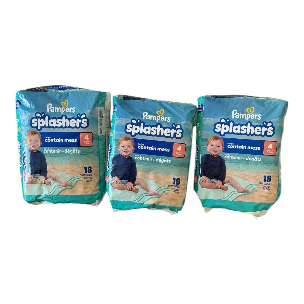 54 Count Pampers - Splashers Swim Diapers - Size 4 Baby