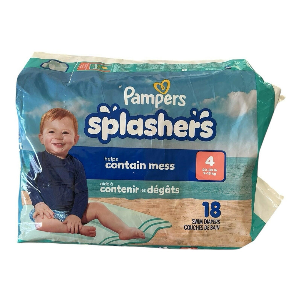 54 Count Pampers - Splashers Swim Diapers - Size 4 Baby