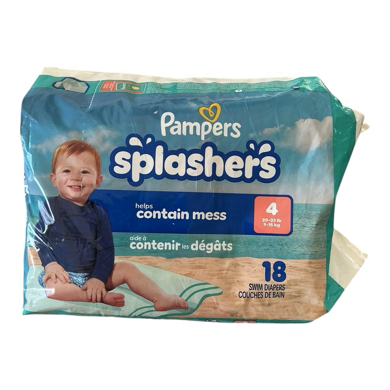 54 Count Pampers - Splashers Swim Diapers - Size 4 Baby