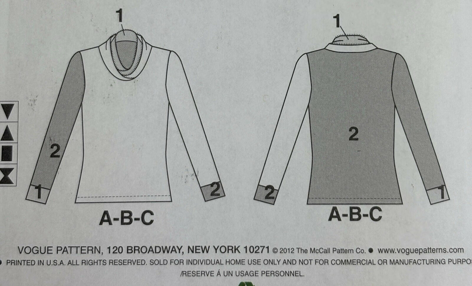 Vogue 8793 Katherine Tilton Knit Tops Misses' Sz XS S M 29.5-36" Bust UC FF OOP