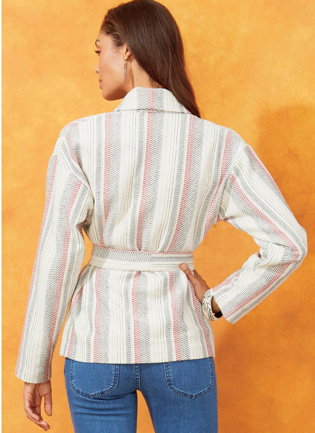 McCall Pattern Women's Loose Fit Belted Jacket, Sizes 4-14 Sewing Pattern
