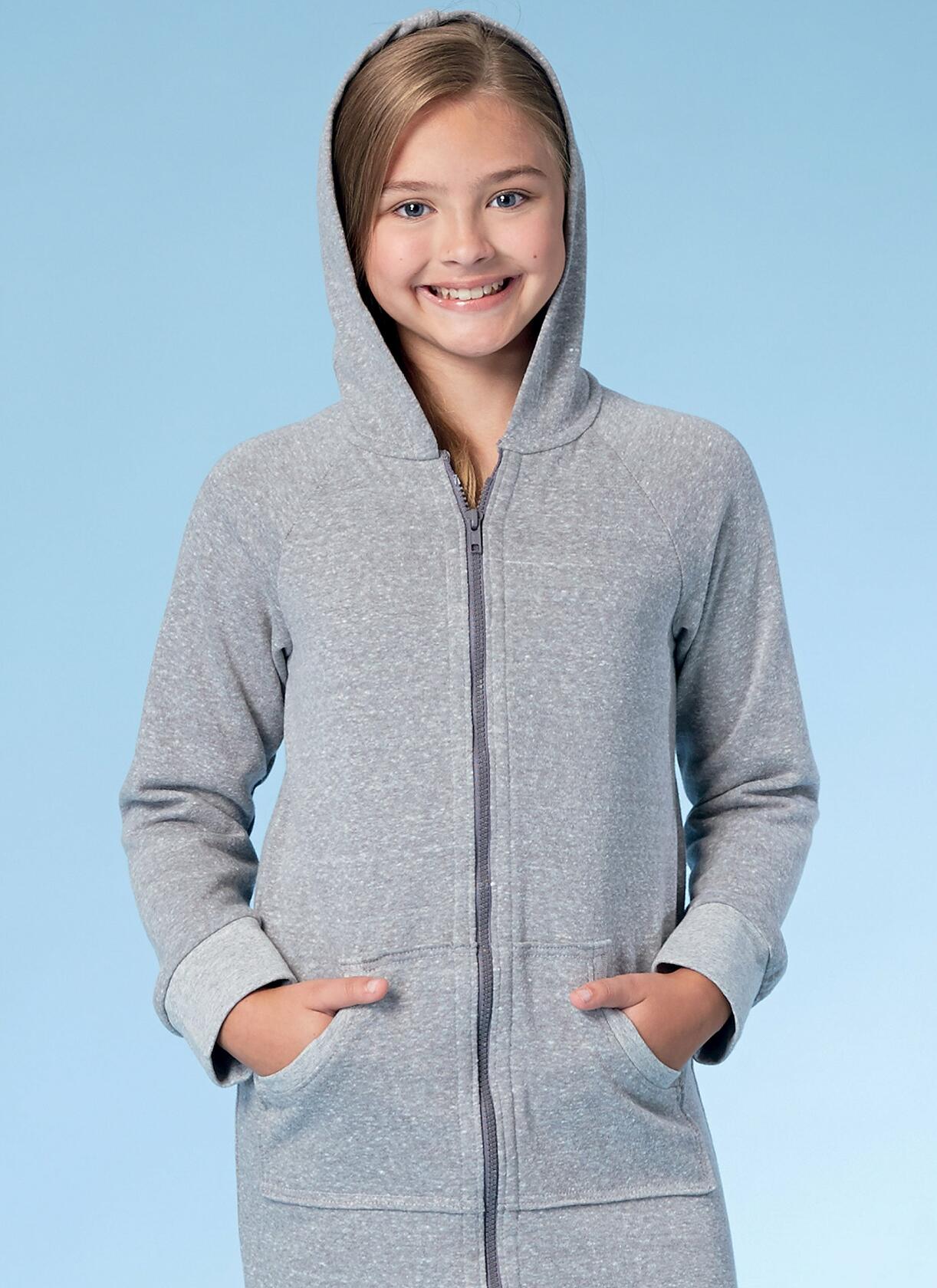 Butterick M7499-Pls Girls' Plus Robe with Hood, 10 1/2-12 1/2-14 1/2-16 1/2