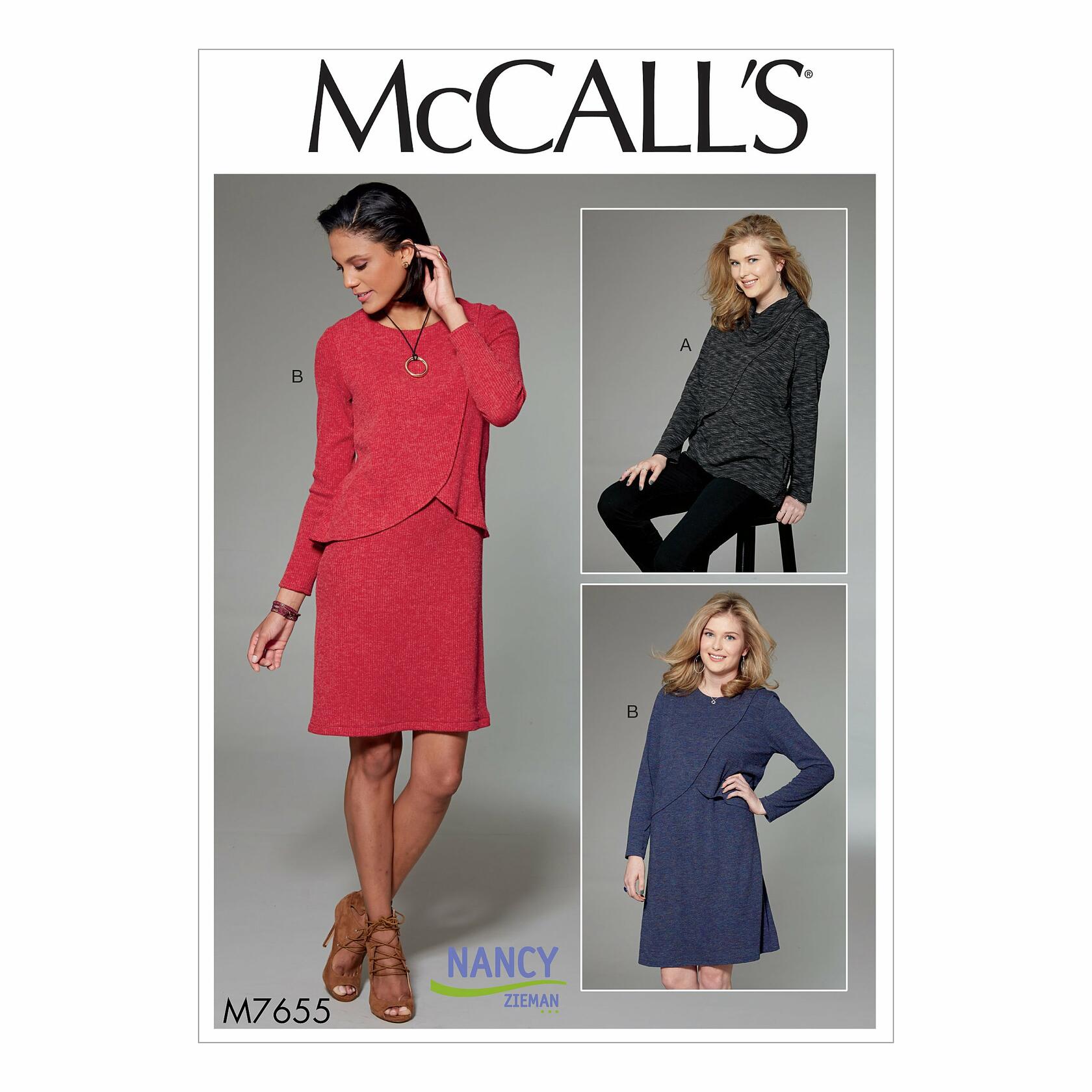 McCall Patterns Misses'/Women's Overlay and Collar Variations Tunic and Dress