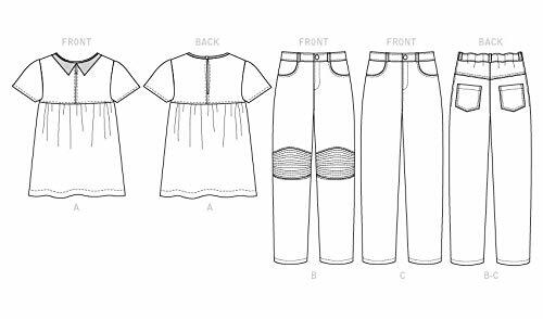 McCall's Patterns McCall's Girl's Pants and Loose Fitting Shirt Malia Janveaux