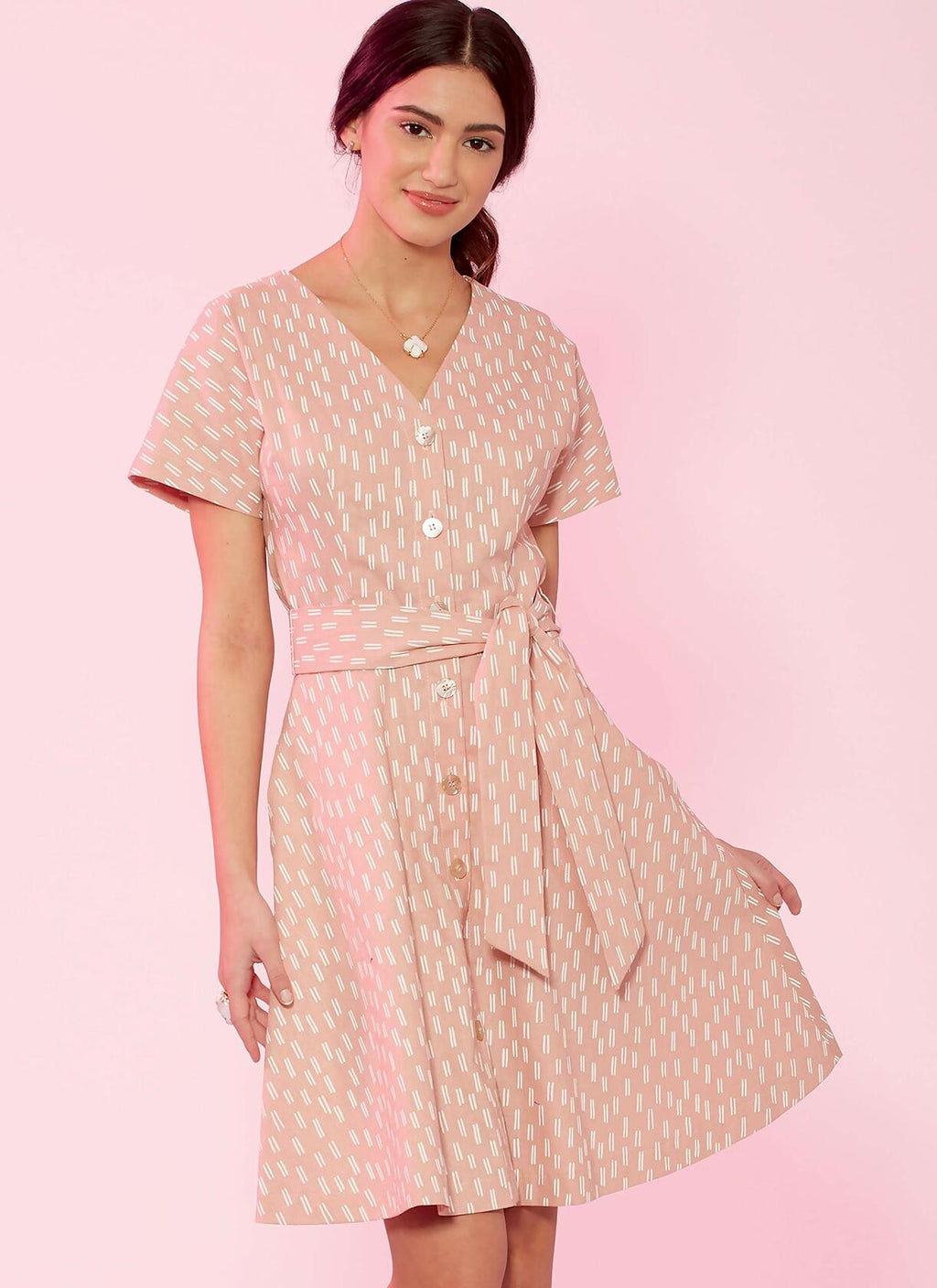 McCall's Patterns McCall's Women's Petite Belt and Button Up Dress, Sizes 6-14