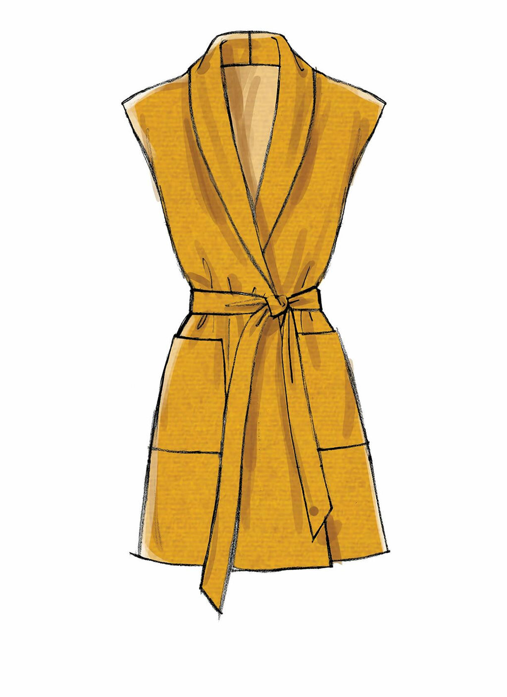 McCall Pattern Women's Loose Fit Belted Jacket, Sizes 4-14 Sewing Pattern