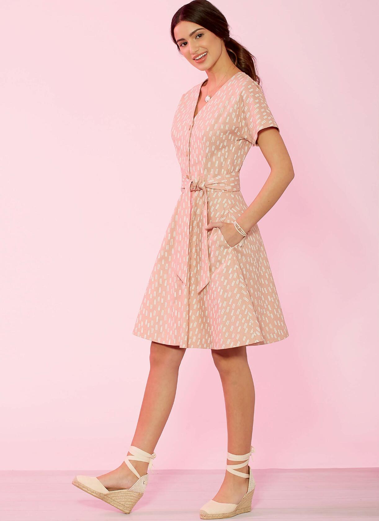 McCall's Patterns McCall's Women's Petite Belt and Button Up Dress, Sizes 6-14
