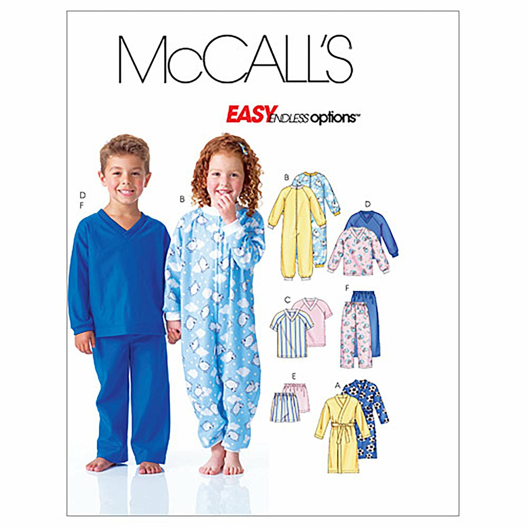 McCall's Patterns M6224 Toddlers'/Children's Robe, Belt, Jumpsuit, Top, Shorts