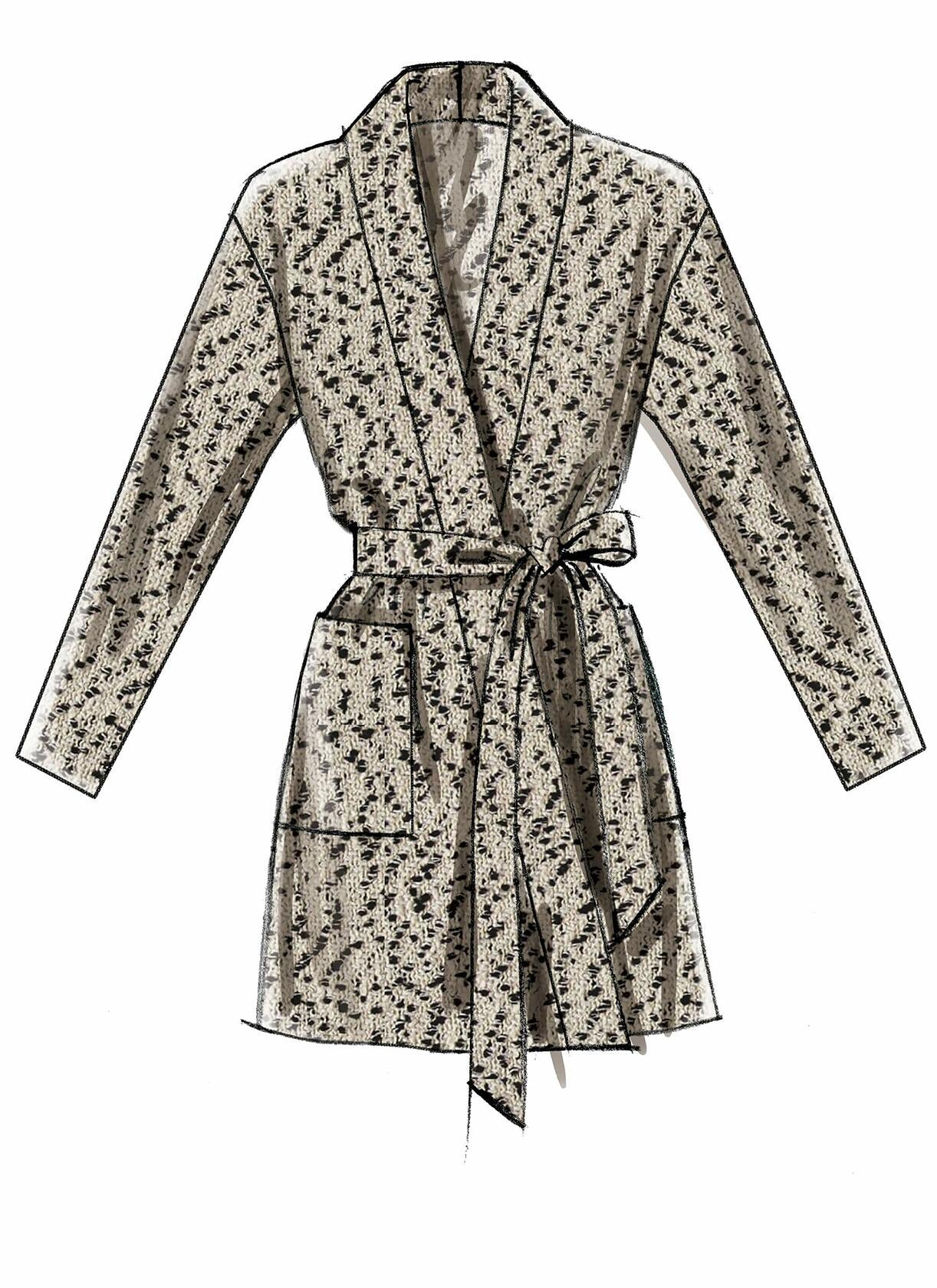 McCall Pattern Women's Loose Fit Belted Jacket, Sizes 4-14 Sewing Pattern