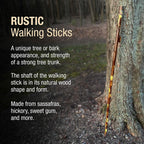 Brazos Rustic Wood Walking Stick, Hawthorn, Traditional Style Handle, for Men &