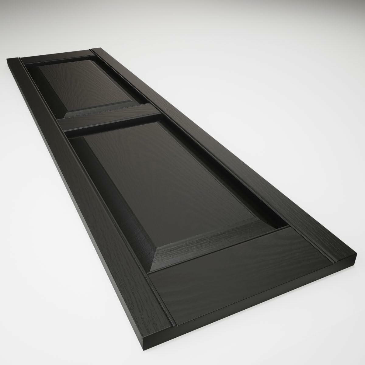Ekena Millwork Lifetime Vinyl 12"W x 31"H, Black Standard Two Equal Panel
