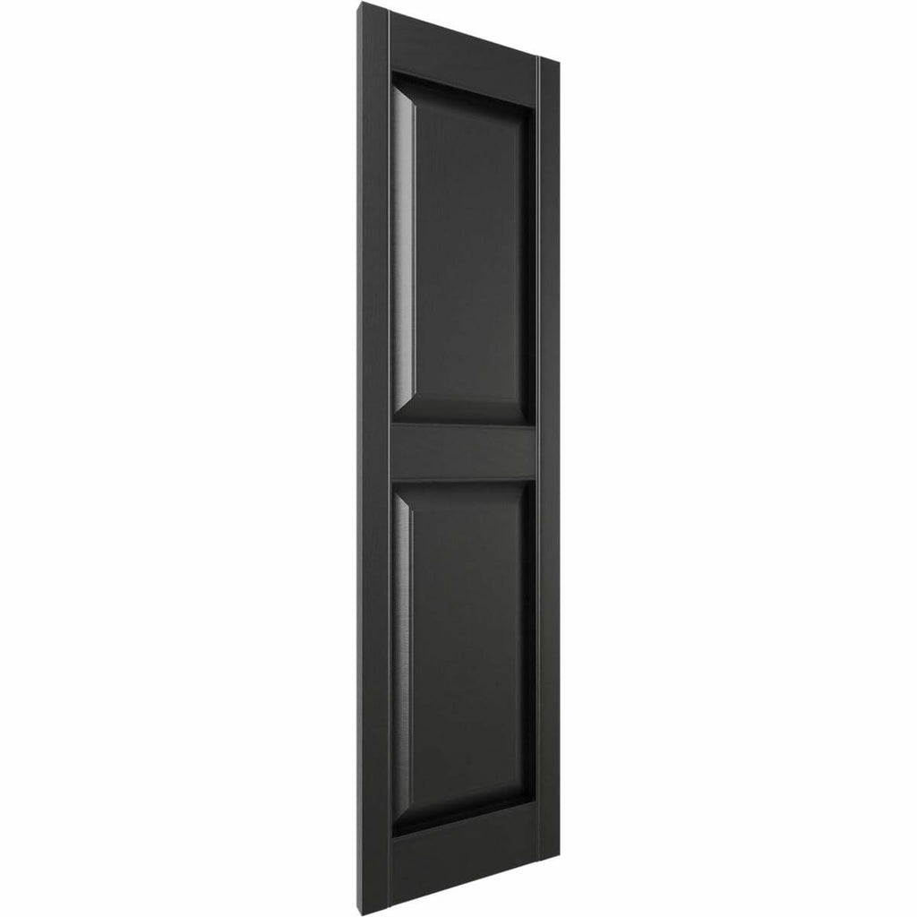 Ekena Millwork Lifetime Vinyl 12"W x 31"H, Black Standard Two Equal Panel