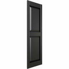Ekena Millwork Lifetime Vinyl 12"W x 31"H, Black Standard Two Equal Panel