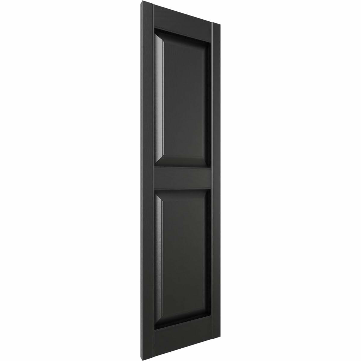 Ekena Millwork Lifetime Vinyl 12"W x 31"H, Black Standard Two Equal Panel
