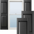 Ekena Millwork Lifetime Vinyl 12"W x 31"H, Black Standard Two Equal Panel