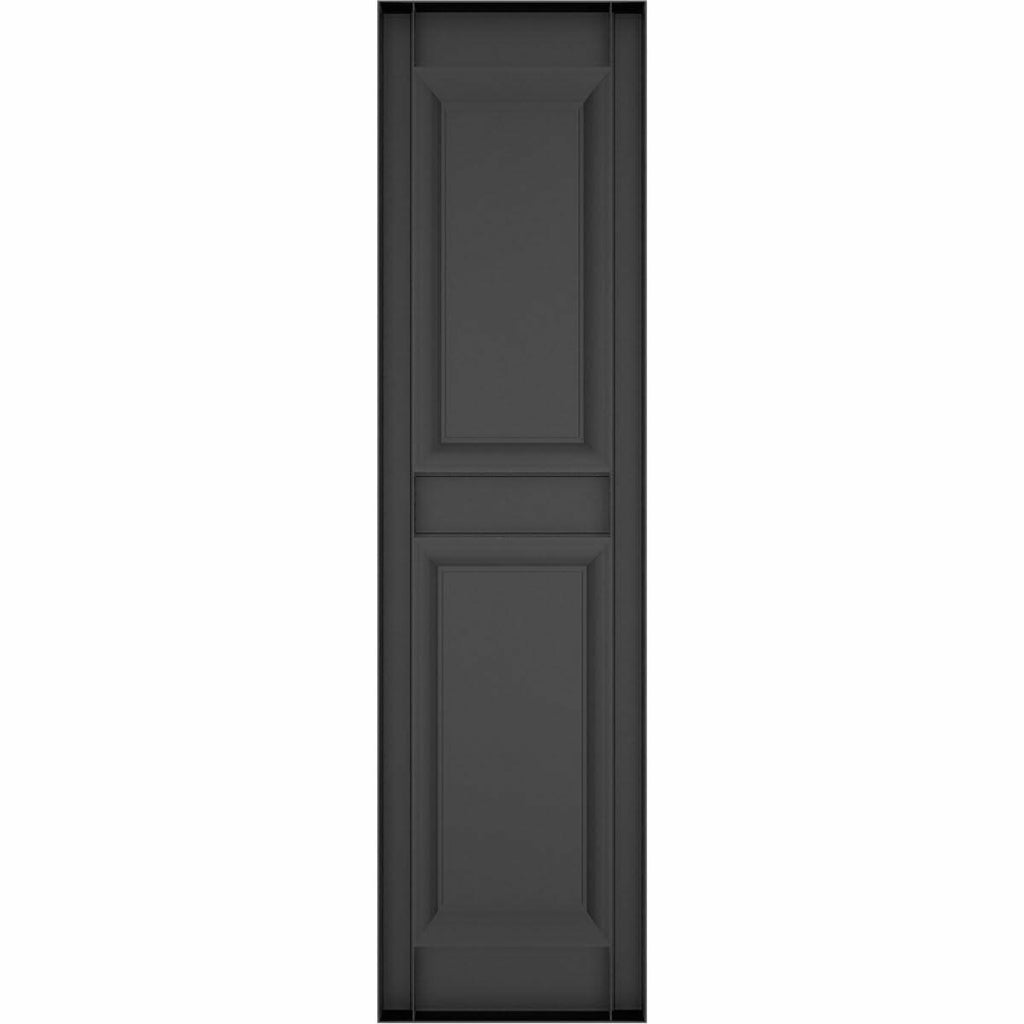 Ekena Millwork Lifetime Vinyl 12"W x 31"H, Black Standard Two Equal Panel