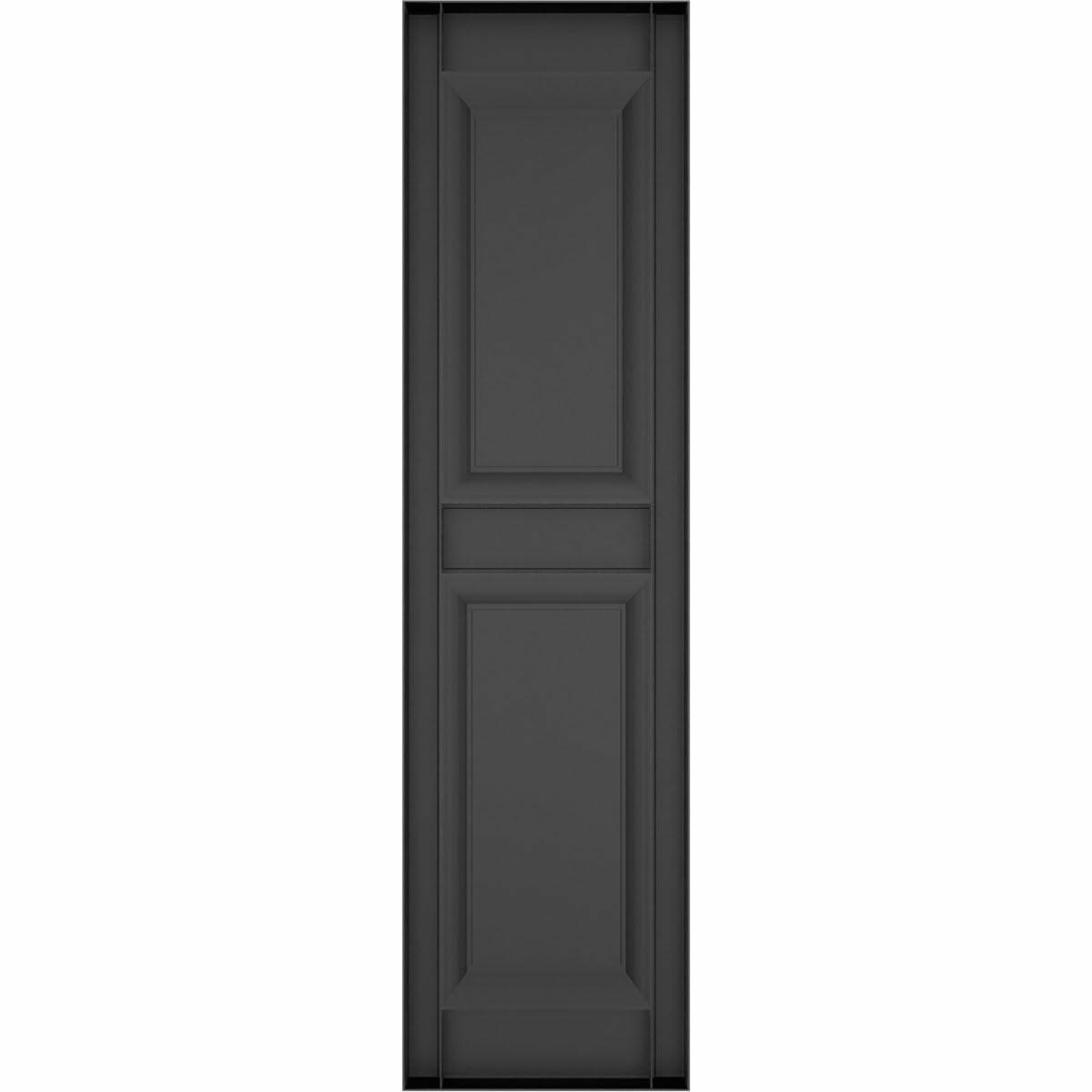 Ekena Millwork Lifetime Vinyl 12"W x 31"H, Black Standard Two Equal Panel