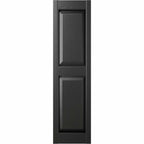 Ekena Millwork Lifetime Vinyl 12"W x 31"H, Black Standard Two Equal Panel