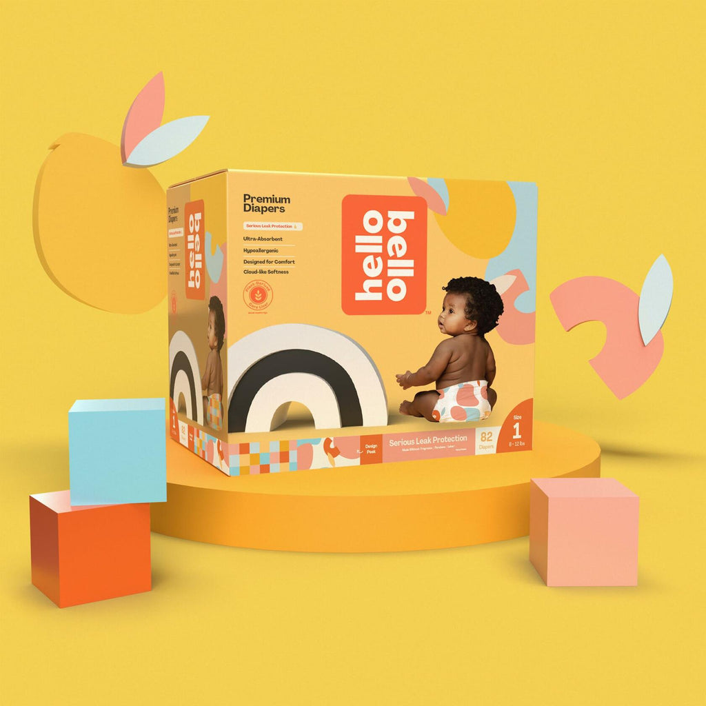 76ct Hello Bello Premium Newborn Diapers, Honeysuckle Designs, Club Box,