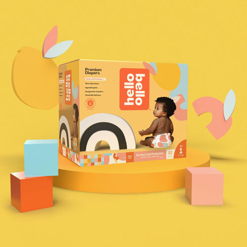 76ct Hello Bello Premium Newborn Diapers, Honeysuckle Designs, Club Box,