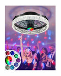 Disco Ceiling Fans with Lights,7 Color Disco Ball Modes, Flush Mount Low Profile