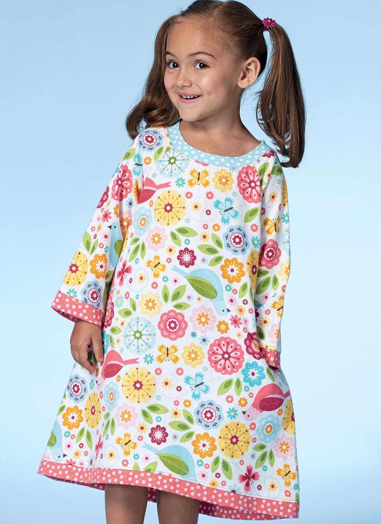 McCalls Pattern M7496 Girls Nightgown and Pj Set Girls Size 2-5