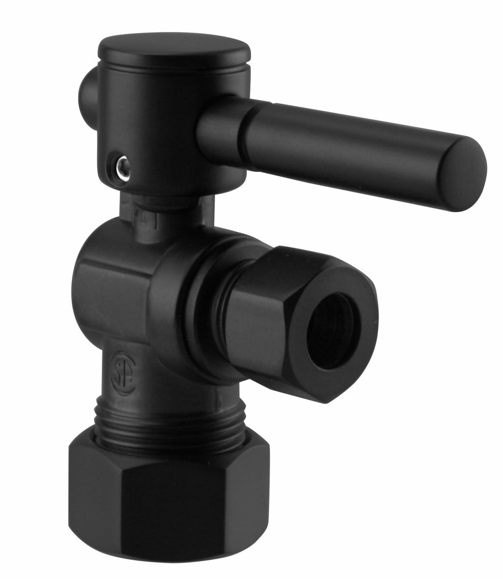 Westbrass R105BL-62 1/4-Turn Lever Handle Angle Stop Shut Off Valve, 5/8" OD x