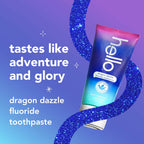 Pack of 3 hello Dragon Dazzle Blue Raspberry Kids Toothpaste, Fluoride