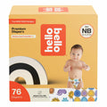 76ct Hello Bello Premium Diapers Size NB, Safari Squad & Shine and Dandy