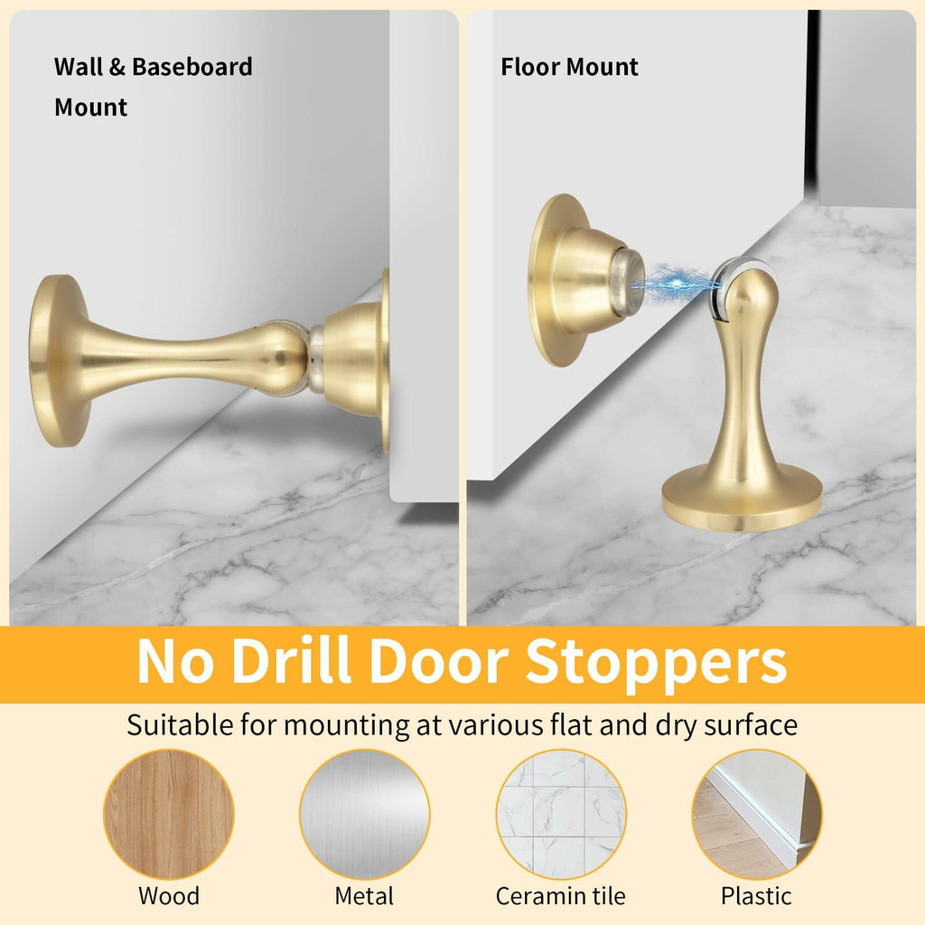 Bak Bo 2 Pack Magnetic Door Stopper, Strong Magnetic Door Holder Keep Door Open,