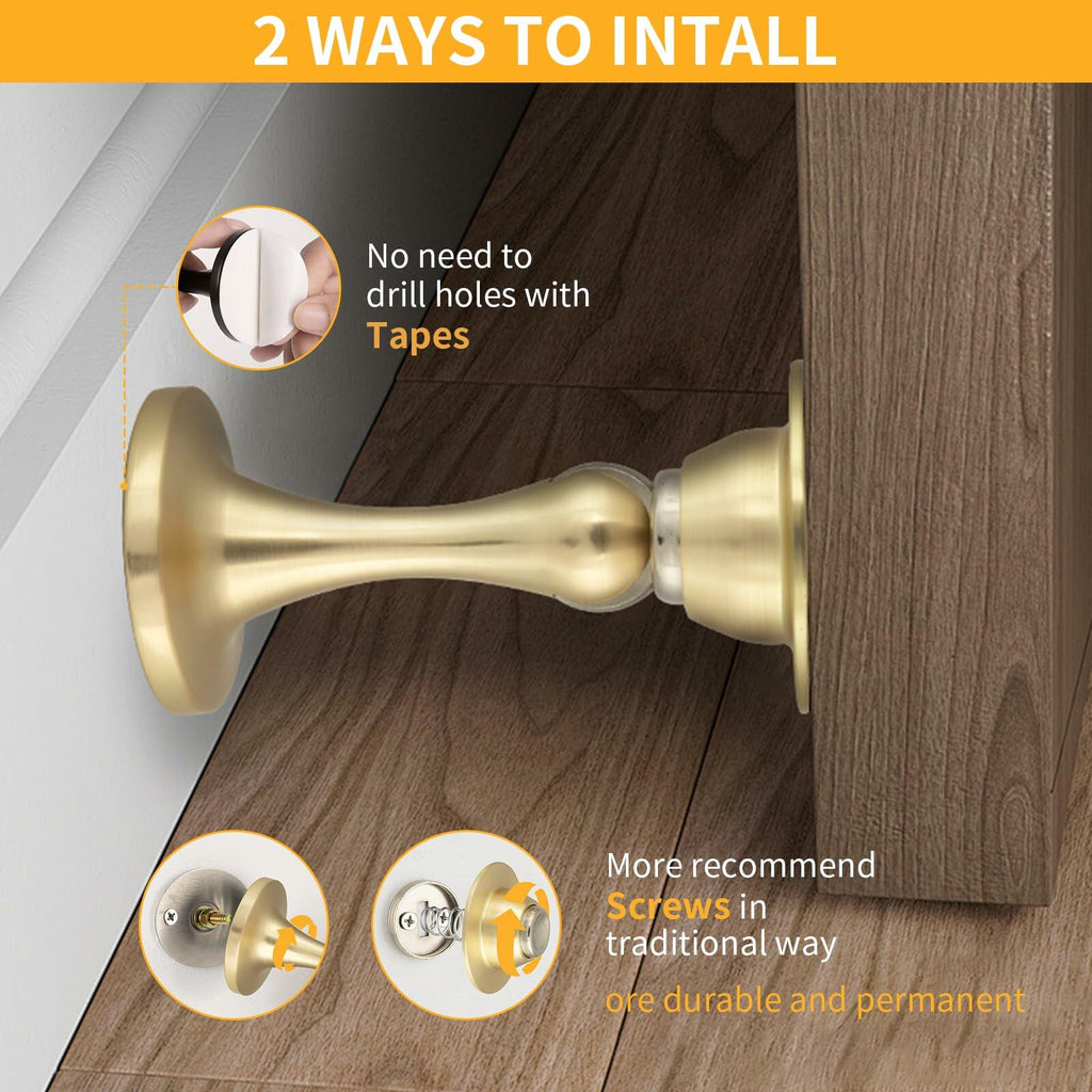 Bak Bo 2 Pack Magnetic Door Stopper, Strong Magnetic Door Holder Keep Door Open,