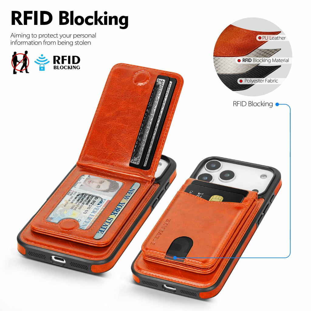 SkyEagle Compatible with Magsafe 2 in 1 Detachable iPhone 17 Pro Max Wallet Case
