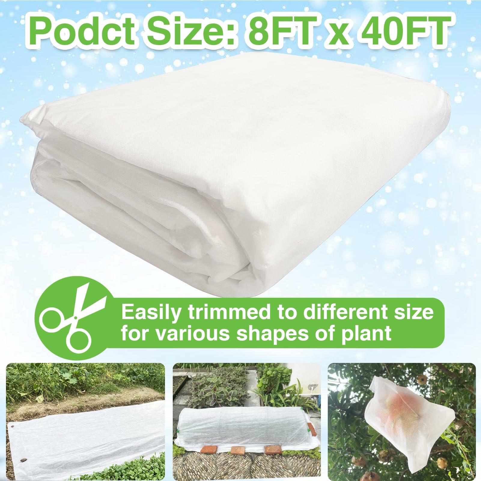 YFFSIDMY Plant Covers Freeze Protection 8'x40', Frost Blankets for Outdoor