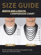 FindChic Black Chain Necklace for Men Thick Cuban Link Men's Curb Chain Necklace