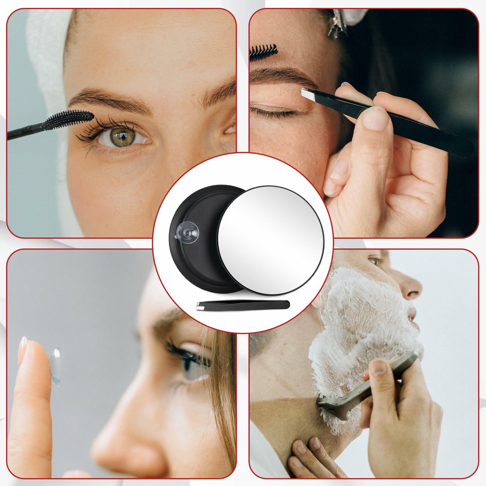 Jadazror Round 30X Magnifying Mirror, 6inch Magnified Mirror with 3 Suction Cups