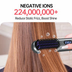 Cordless Hair Straightener Brush - Portable Straightener Brush with 9 Temp
