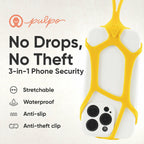 Pulpo Safety Cell Phone Lanyard Yellow Fits Smartphones 6.1" to 6.8” - Anti