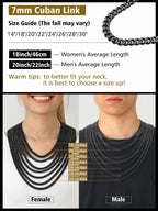 FindChic Black Chain Necklace for Men Thick Cuban Link Men's Curb Chain Necklace