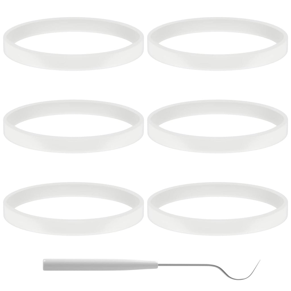 6 PCS Rubber Gaskets 10cm Sealing Gaskets White O-Ring Replacement Parts for