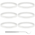6 PCS Rubber Gaskets 10cm Sealing Gaskets White O-Ring Replacement Parts for