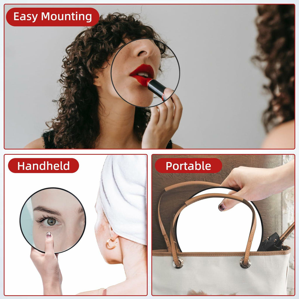 Jadazror Round 30X Magnifying Mirror, 6inch Magnified Mirror with 3 Suction Cups