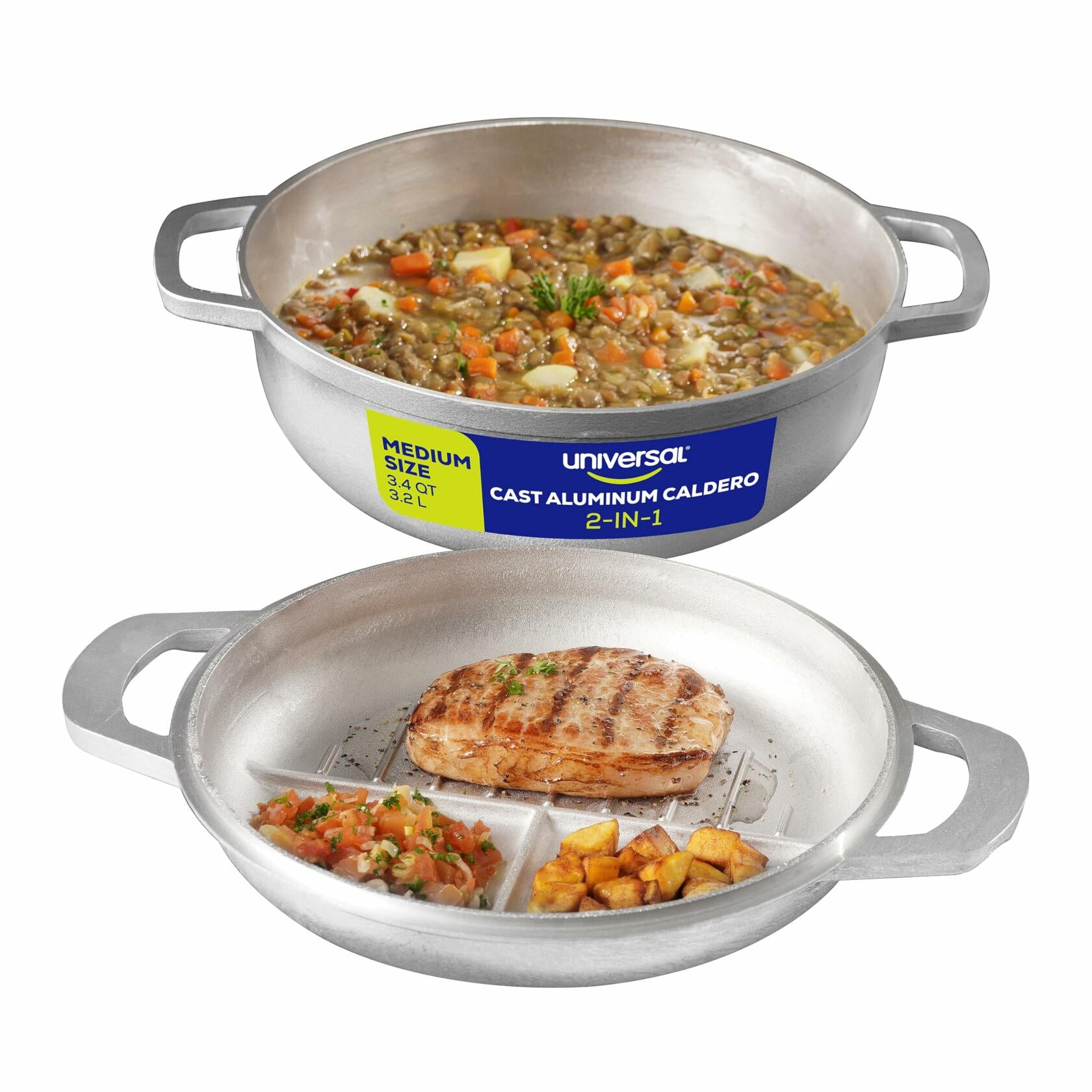 Universal 2-in-1 Caldero (9.4 inch/24 cm), Versatile Dutch Oven Pot with Lid,