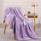 HOMLYNS LuxeHeat Heated Blanket Electric Blanket, Soft Flannel Sherpa Heated