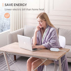 HOMLYNS LuxeHeat Heated Blanket Electric Blanket, Soft Flannel Sherpa Heated