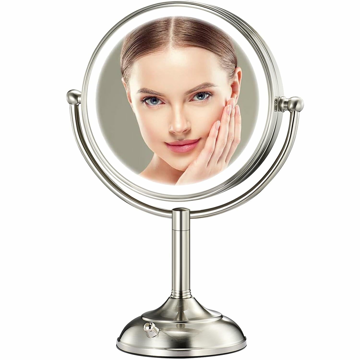 Professional 8.5" Large Lighted Makeup Mirror with Brighter Lights, 1X/10X True