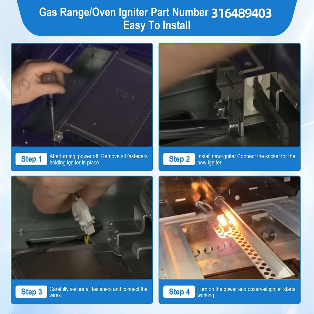 316489403 Oven Igniter for Gas Stove, for Frigidaire Oven Igniter Replacement,