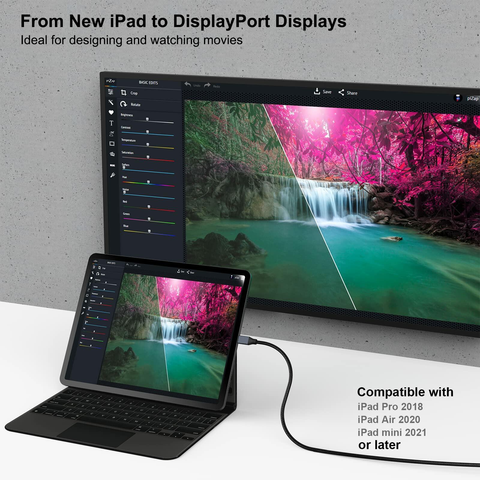 BENFEI USB-C to DisplayPort 3 Feet Cable(8K@60Hz 4K@144Hz), USB Type-C to