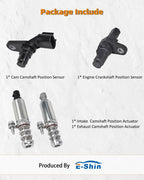 Intake & Exhaust Camshaft Position Actuator with Crankshaft Sensor & Camshaft